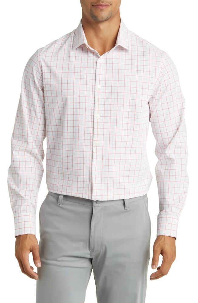 Mizzen+Main Leeward Trim Fit Plaid Performance Button-Up Shirt in White Danbury Plaid Cover