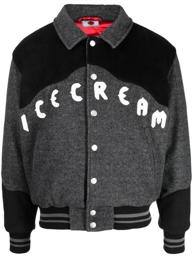 ICECREAM logo-embroidered varsity jacket - Grey Cover