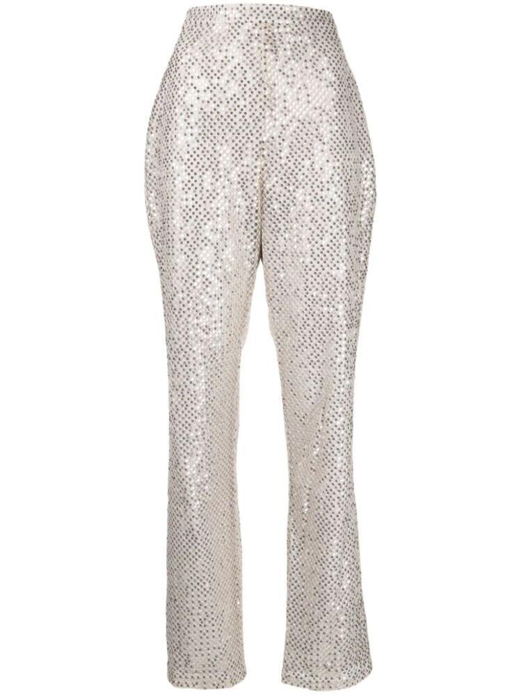 Saiid Kobeisy sequin-embellished straight-leg trousers - Silver Cover