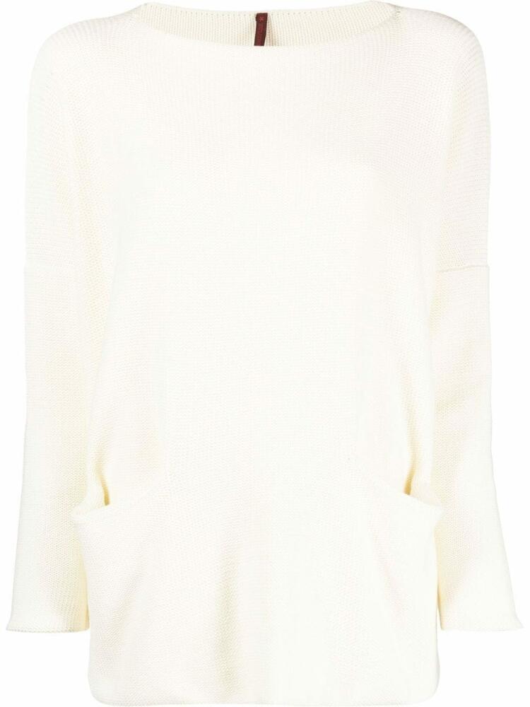 Daniela Gregis open pocket boat neck jumper - Neutrals Cover