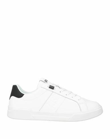 Just Cavalli Man Sneakers White Leather, Textile fibers Cover