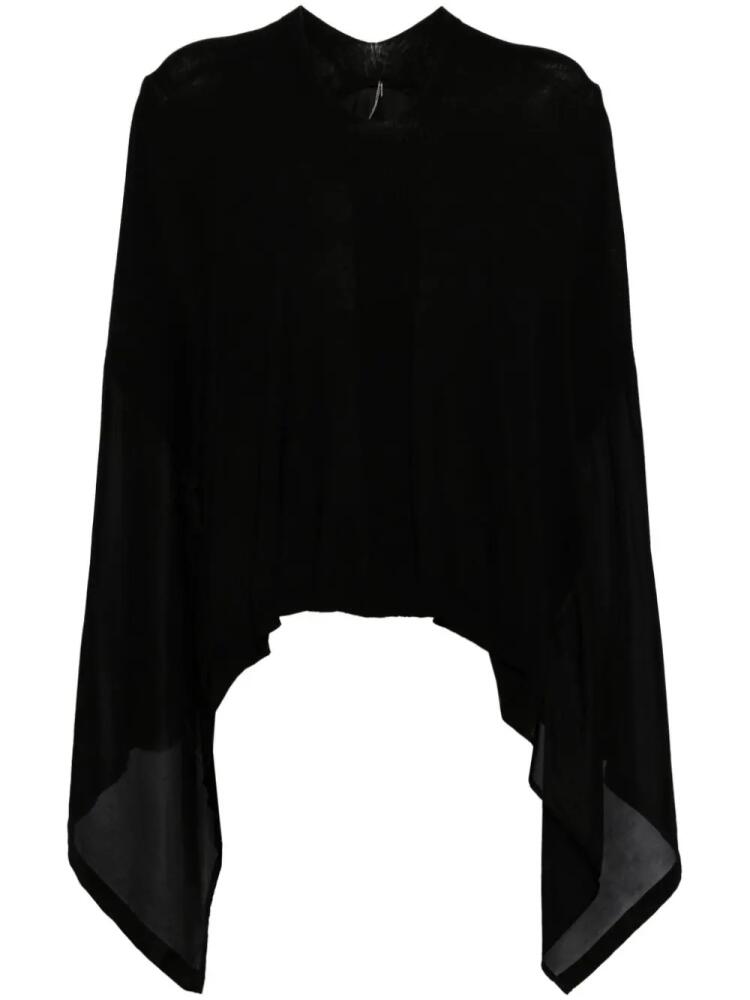 Masnada draped hi-lo blouse - Black Cover