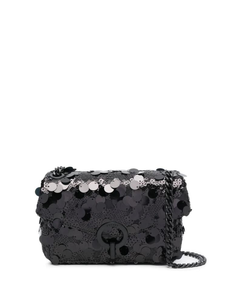 SANDRO Yza Disco sequin-embellished shoulder bag - Black Cover