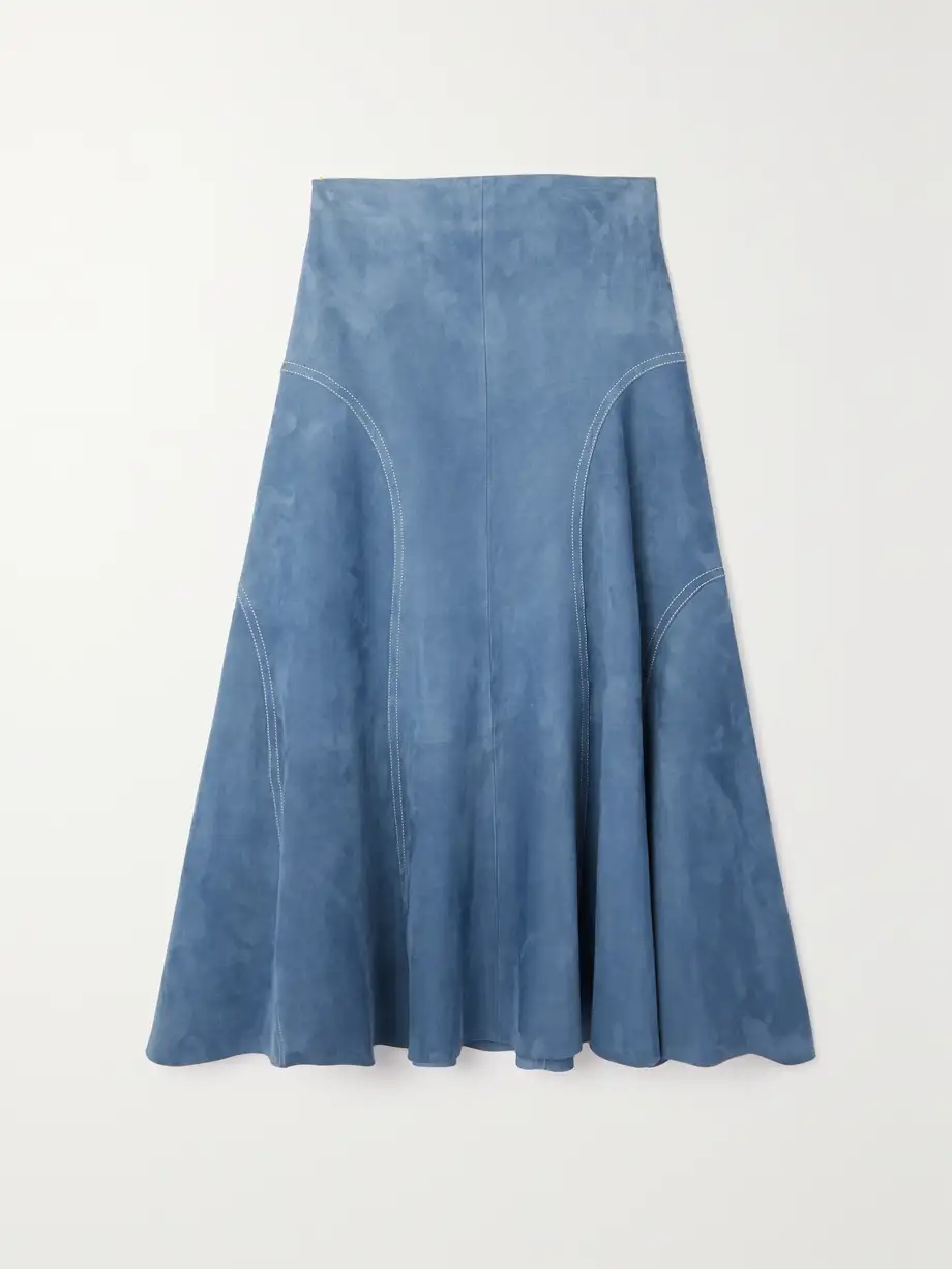 Chloé - Suede Midi Skirt - Blue Cover