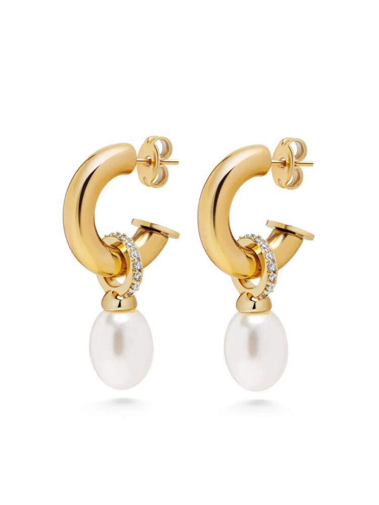 Nialaya Jewelry pearl-detailing earrings - Gold Cover