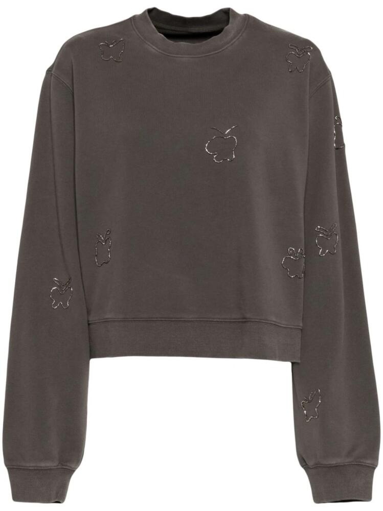 JNBY butterfly-embellished crew-neck sweatshirt - Grey Cover