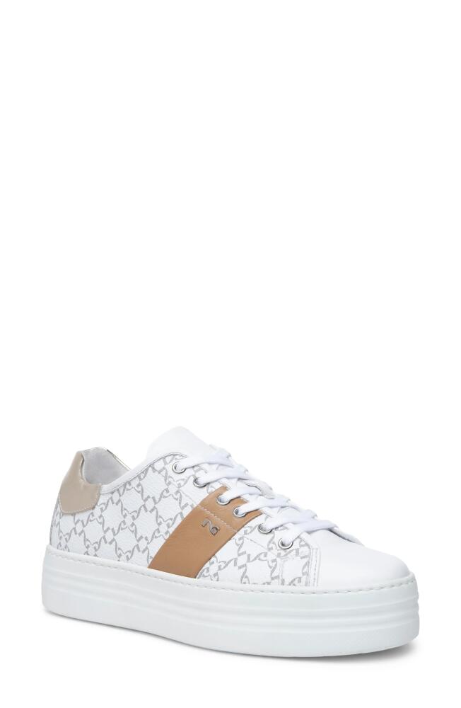 NeroGiardini Logo Platform Sneaker in White Cover