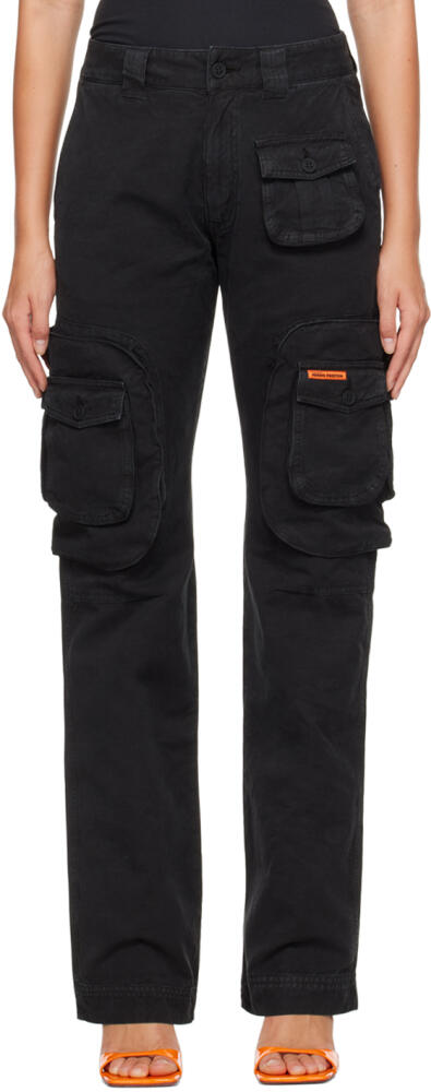 Heron Preston Black Flap Pocket Cargo Pants Cover