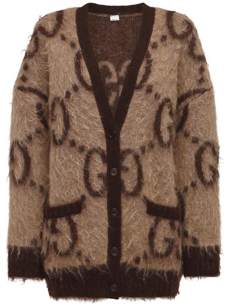 GUCCI Oversized Gg Mohair Blend Knit Cardigan Cover