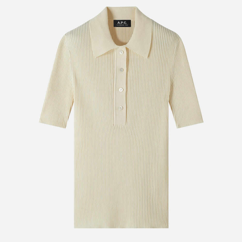 A.P.C Danae Ribbed Cotton-Jersey Polo Top Cover