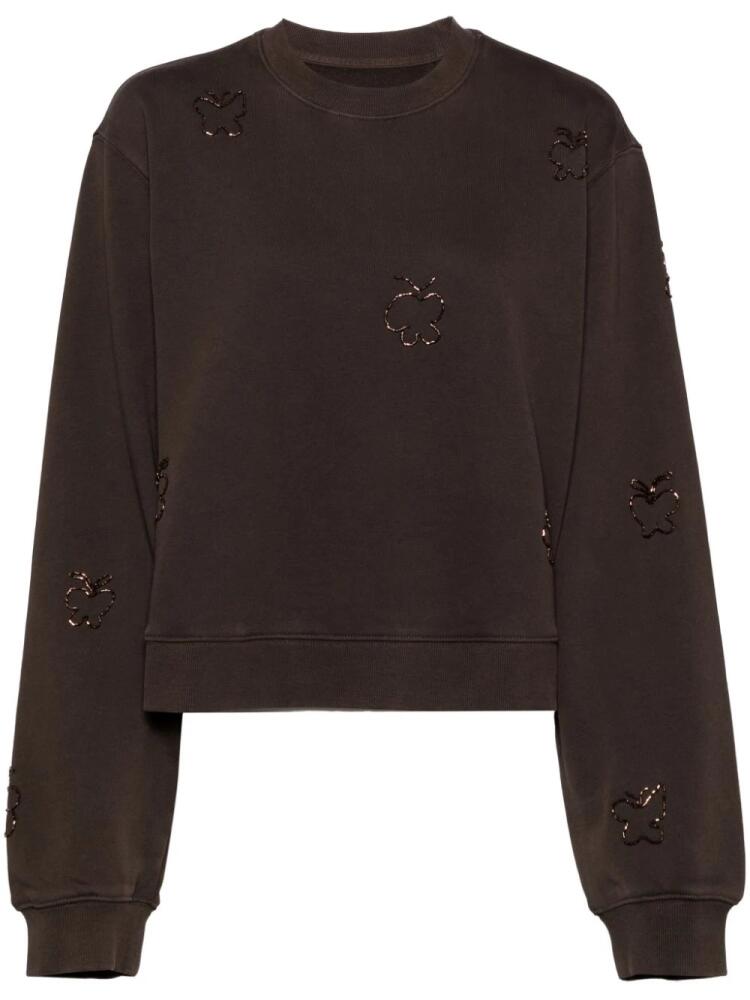 JNBY butterfly-embellished crew-neck sweatshirt - Brown Cover