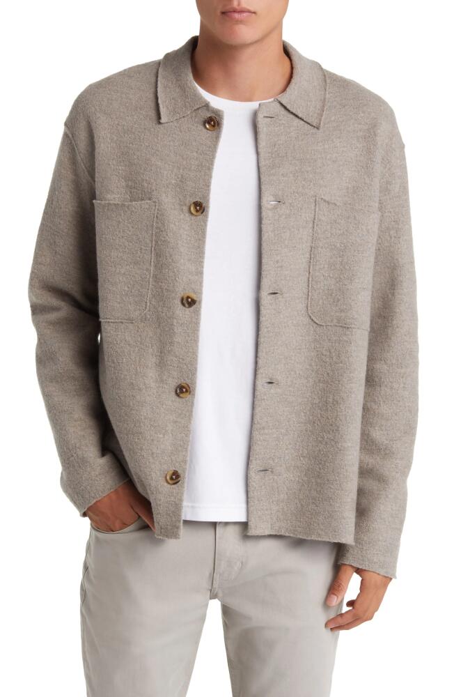 NN07 Jonas Boiled Wool Shirt Jacket in Khaki Cover