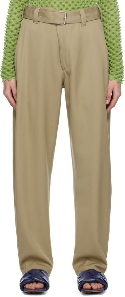 Bottega Veneta Khaki Tapered Trousers Cover