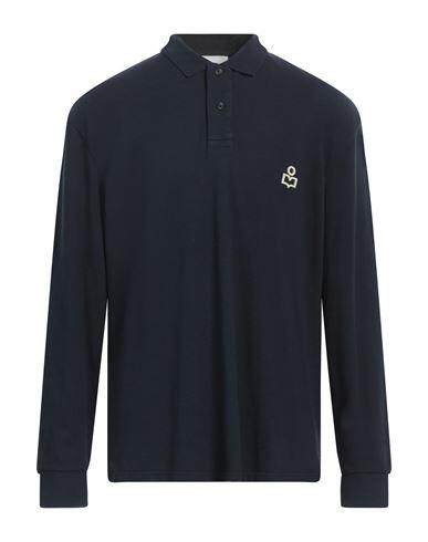 Isabel Marant Man Polo shirt Midnight blue Cotton, Polyester Cover