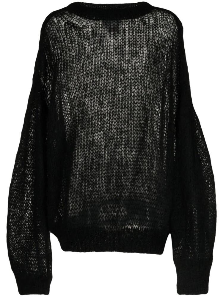 Fumito Ganryu semi-sheer mohair-blend jumper - Black Cover