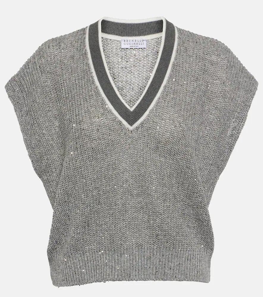 Brunello Cucinelli Linen-blend sweater vest Cover