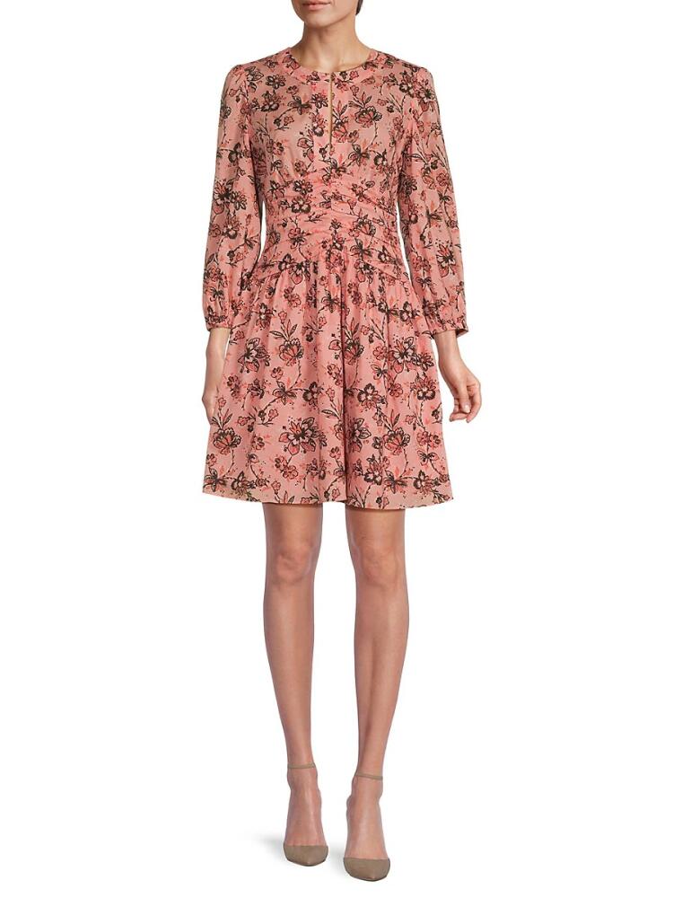 Derek Lam 10 Crosby Women's Amelia Floral Mini Dress - Peach Multi Cover