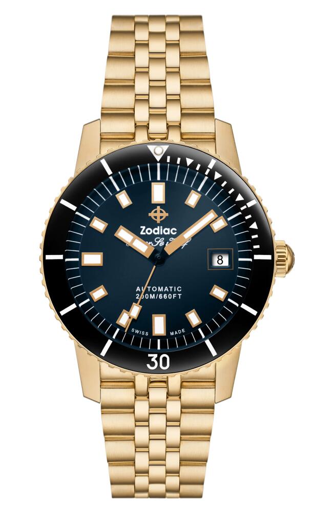 Zodiac Compression Diver II Bracelet Watch, 40mm in Gold Cover