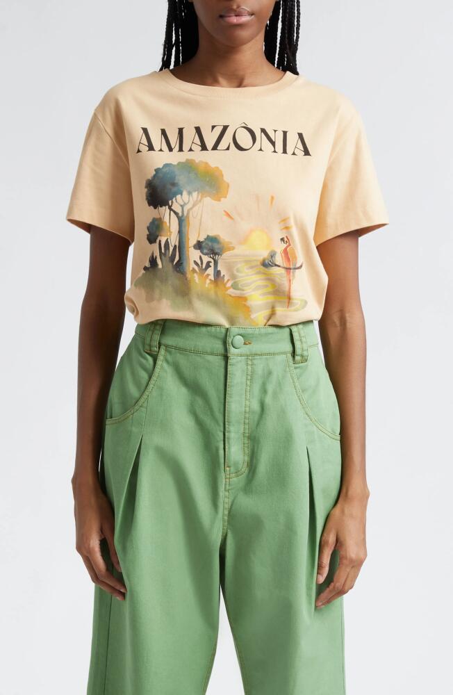 FARM Rio Amazonia Fit Cotton Graphic T-Shirt in Beige Cover