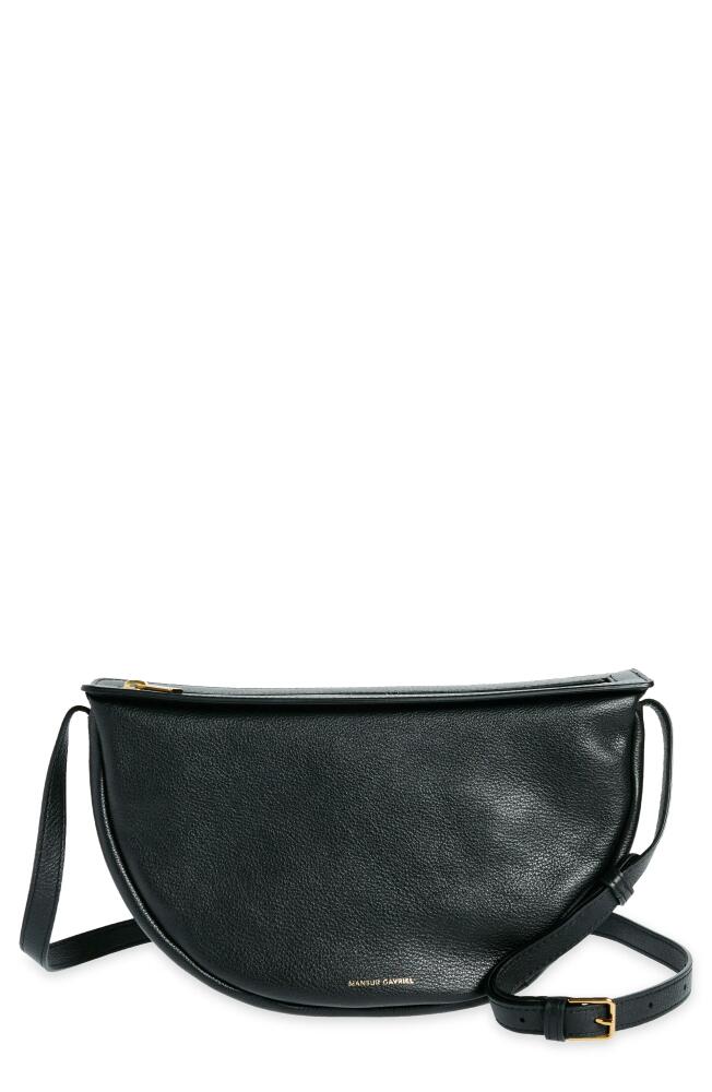 Mansur Gavriel Moon Calfskin Leather Crossbody Bag in Black Cover