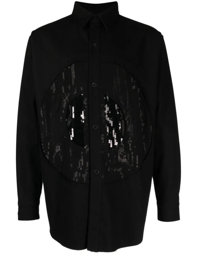 Edward Cuming sequinned spread-collar shirt - Black Cover