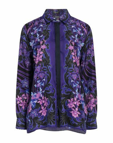 Versace Woman Shirt Purple Silk Cover