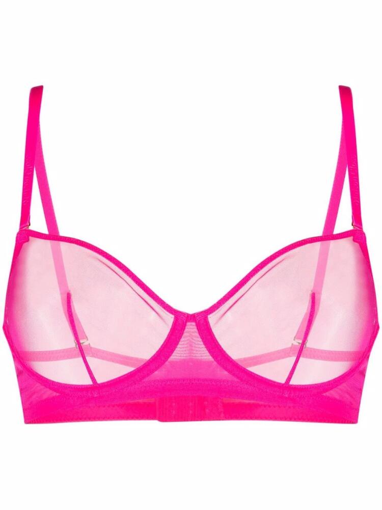 Maison Close sheer balconette bra - Pink Cover