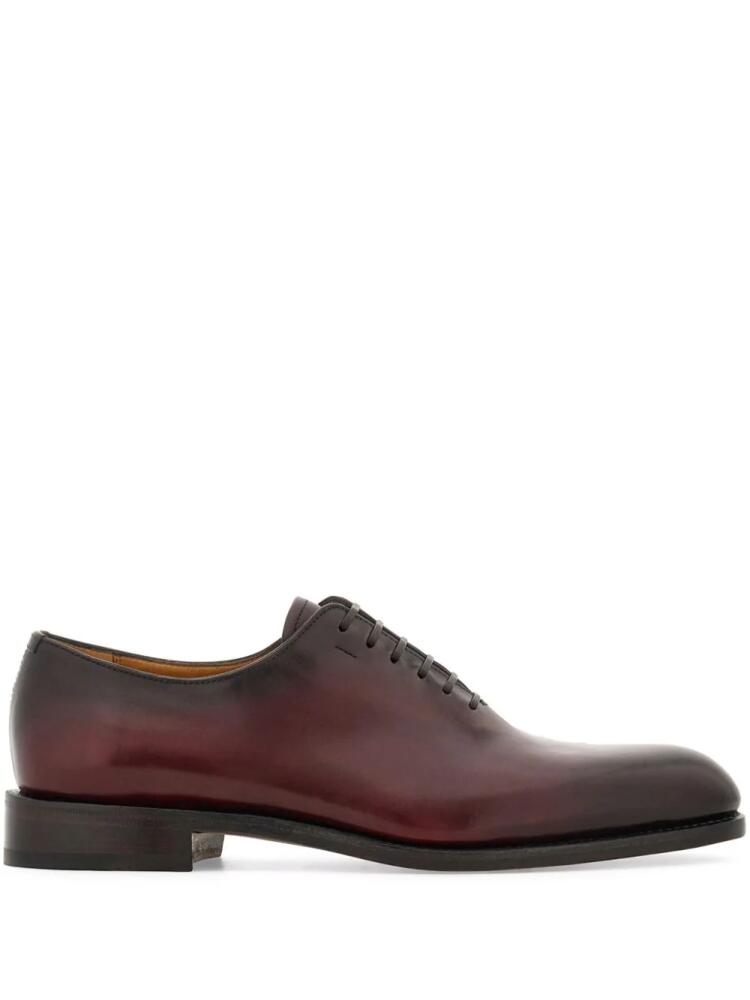 Ferragamo Tramezza lace-up leather oxford shoes - Red Cover