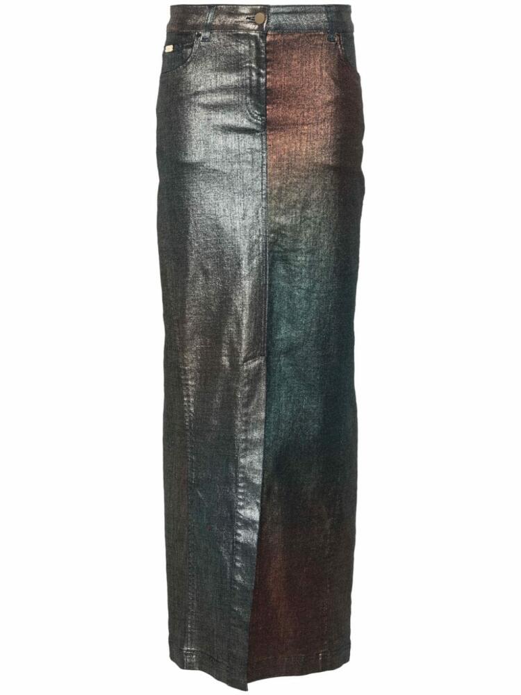 Alberta Ferretti laminated denim maxi skirt - Blue Cover