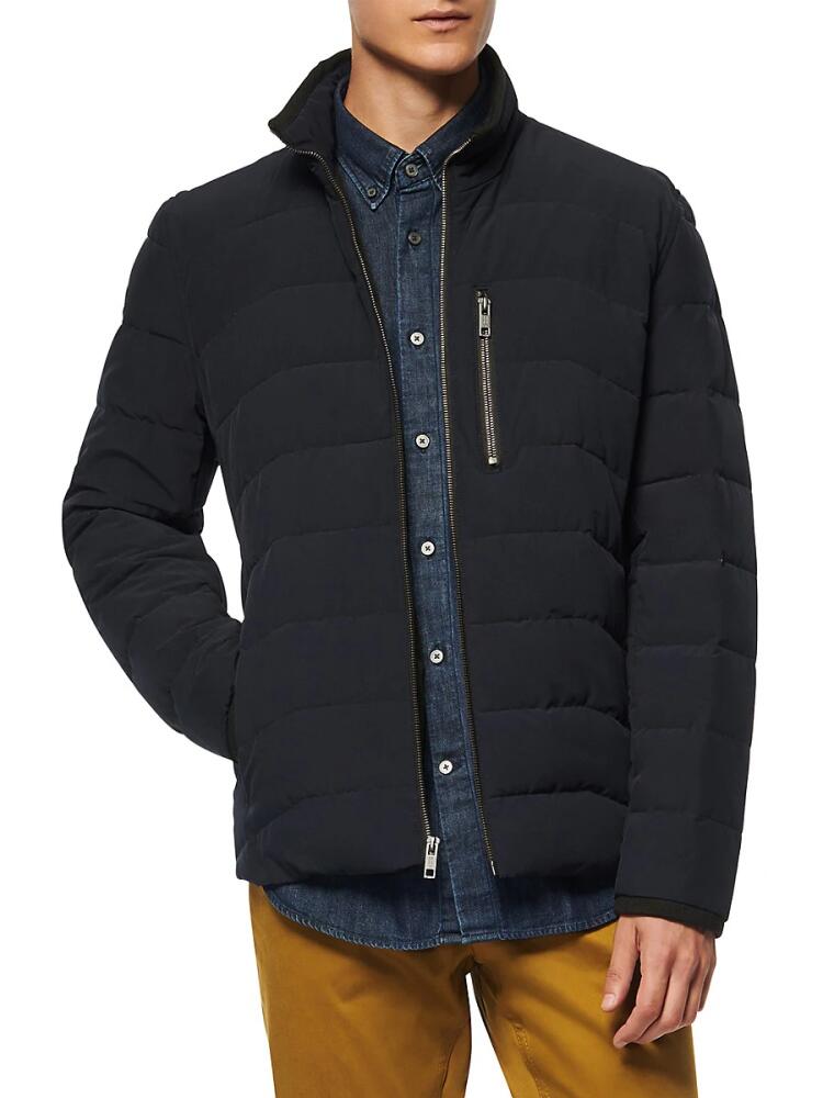 Andrew Marc Men's Carlisle Quilted Packable Mockneck Zip Jacket - Ink Cover