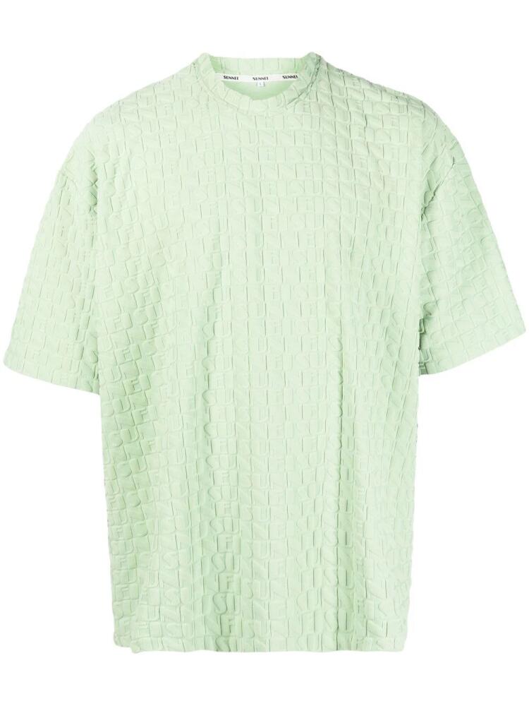 Sunnei debossed-monogram T-Shirt - Green Cover