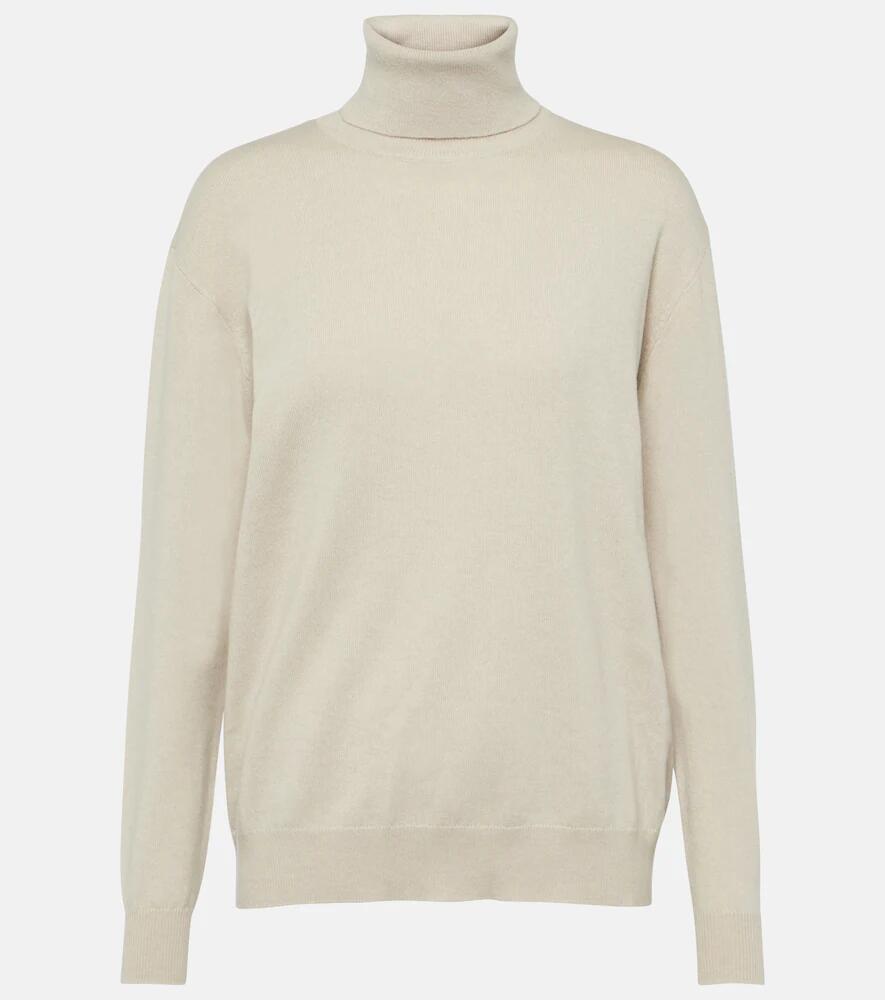 Brunello Cucinelli Ribbed-knit cashmere turtleneck top Cover