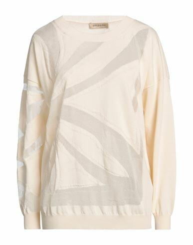 Gentryportofino Woman Sweater Cream Silk, Cotton Cover