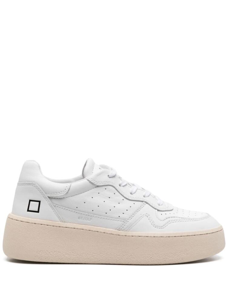 D.A.T.E. Step leather platform sneakers - White Cover