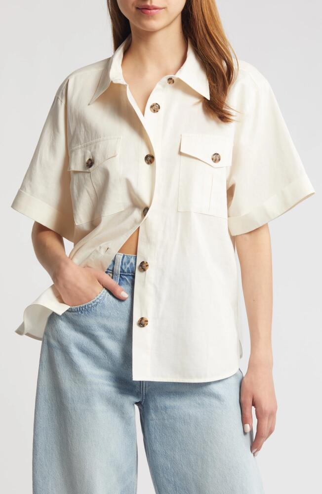 FRAME Pocket Utility Shirt in Cream Cover