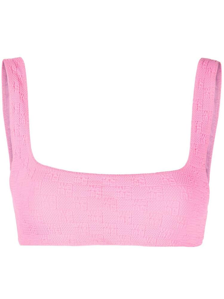 Alexander Wang logo-knit square-neck bikini top - Pink Cover