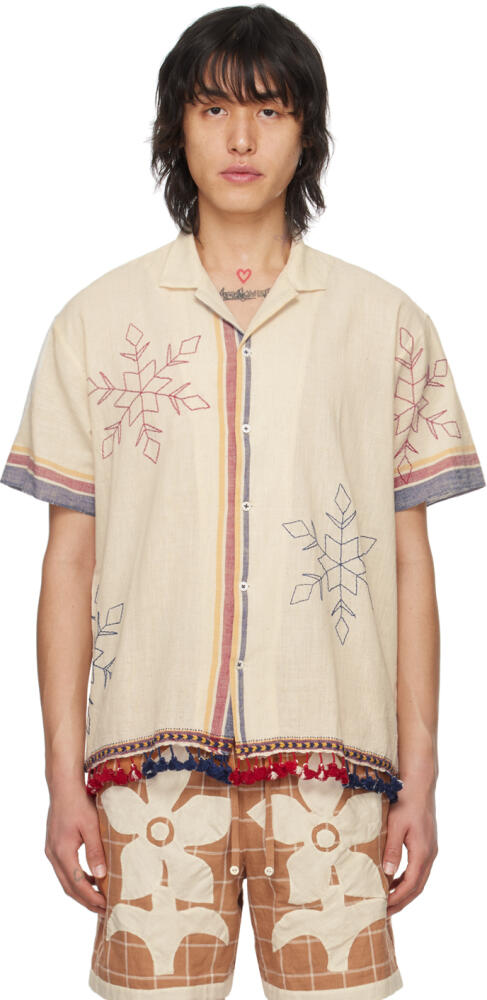 HARAGO Off White Tassel Shirt Cover