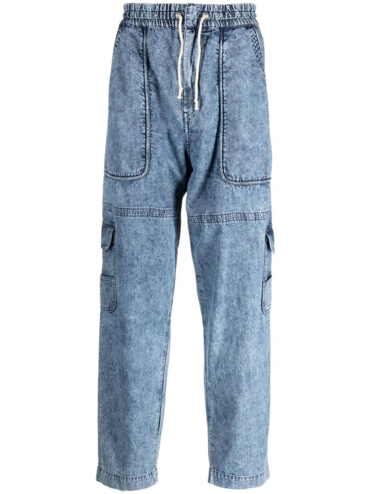 MARANT drawstring cargo cotton trousers - Blue Cover