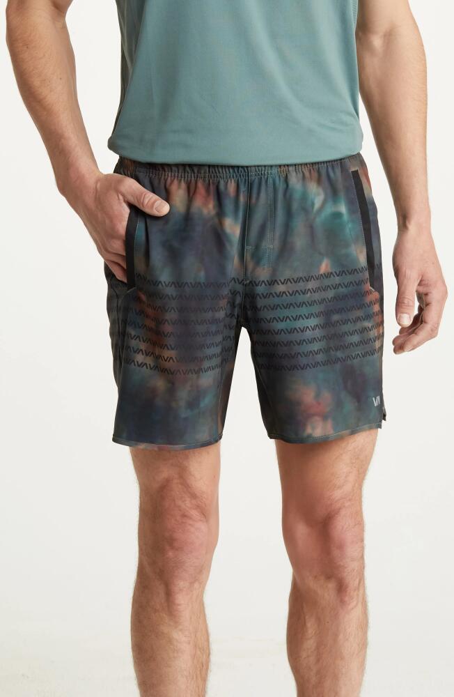 RVCA Yogger Stretch Athletic Shorts in Camo Wash Stripe Cover