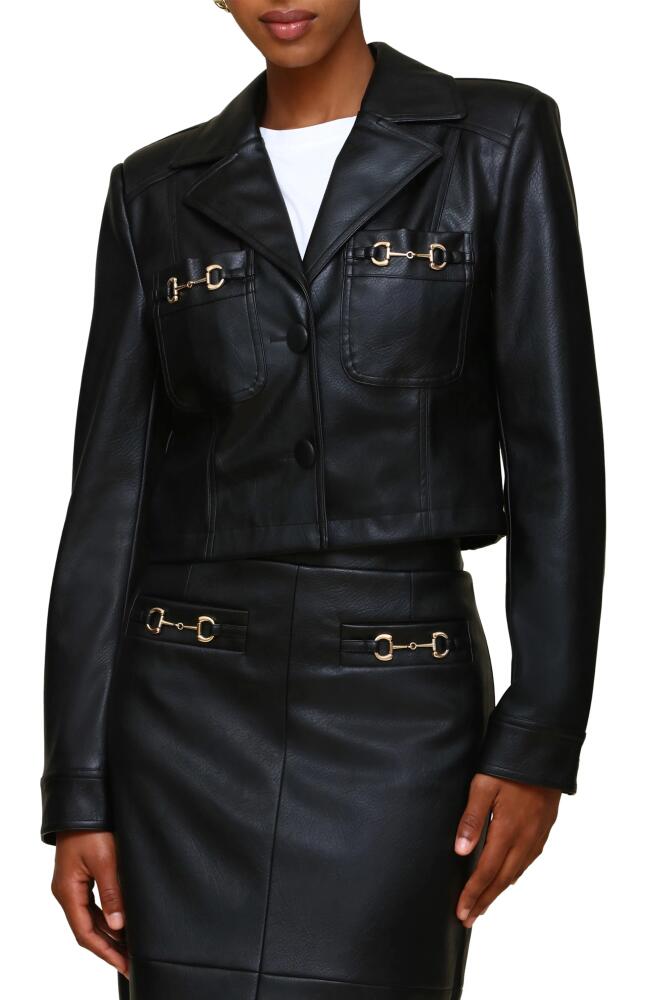 Avec Les Filles Faux-Ever Leather™ Metal Bit Crop Jacket in Black Cover