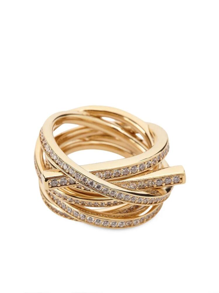 Ferragamo Gancini crystal-embellished ring - Gold Cover