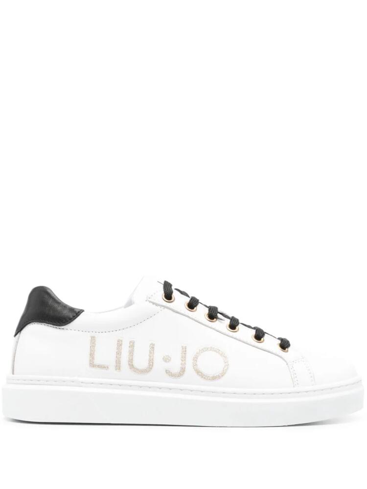 LIU JO Iris sequined-logo sneakers - White Cover