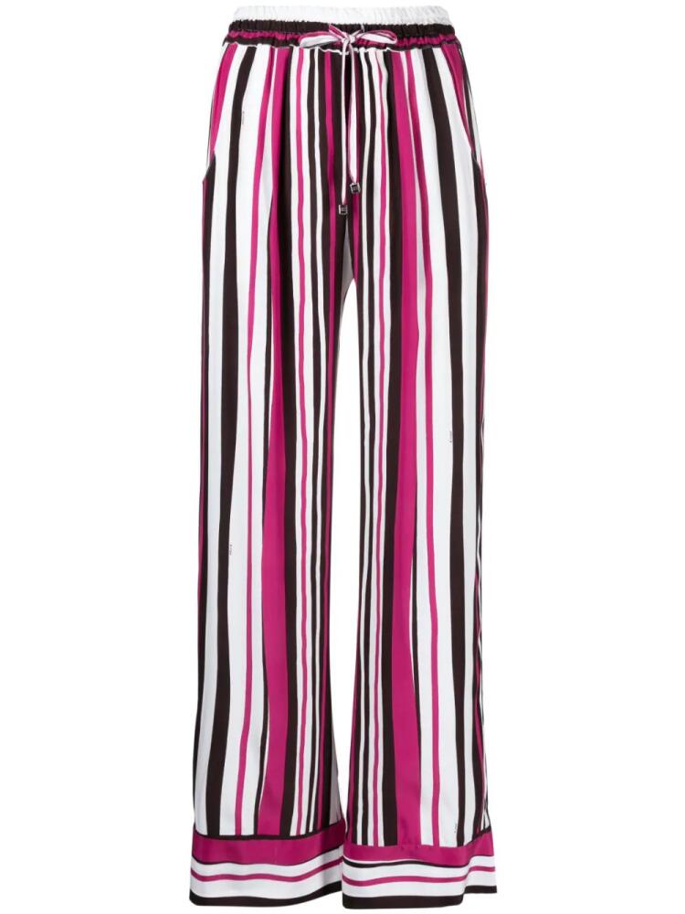 Kiton striped silk palazzo trousers - Pink Cover