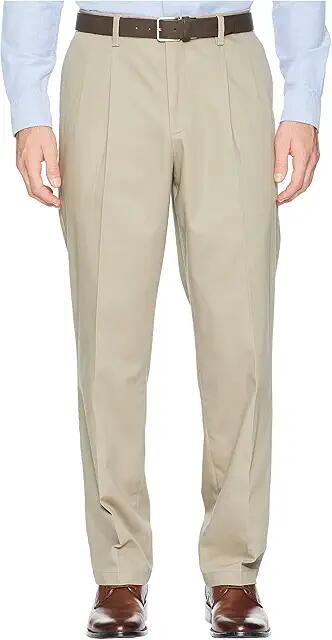 Dockers Classic Fit Signature Khaki Lux Cotton Stretch Pants D3 - Pleated (Timber Wolf) Men's Casual Pants Cover