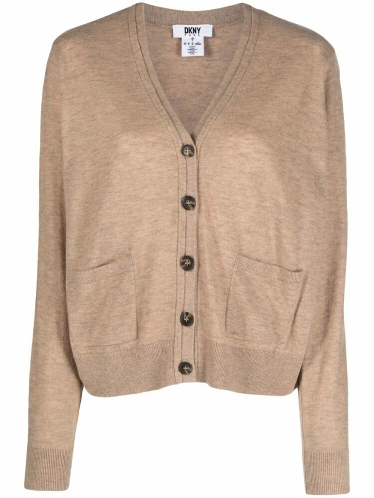 DKNY V-neck wool cardigan - Neutrals Cover