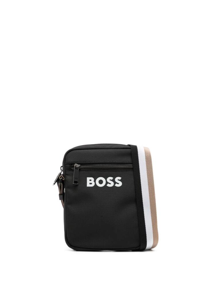 BOSS logo-appliqué crossbody bag - Black Cover