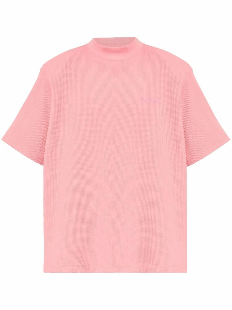 The Attico oversized waffle-knit T-shirt - Pink Cover