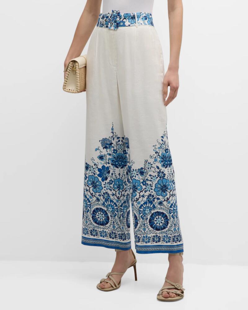 Elie Tahari The Annalise High-Rise Cascade Garden Pants Cover