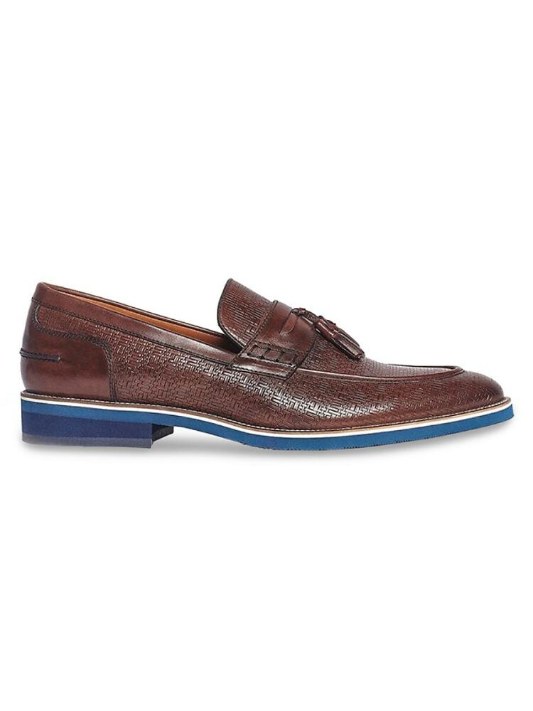 Carlos Santana Men's The Garcia Leather Tassel Loafers - Chocolate Cover