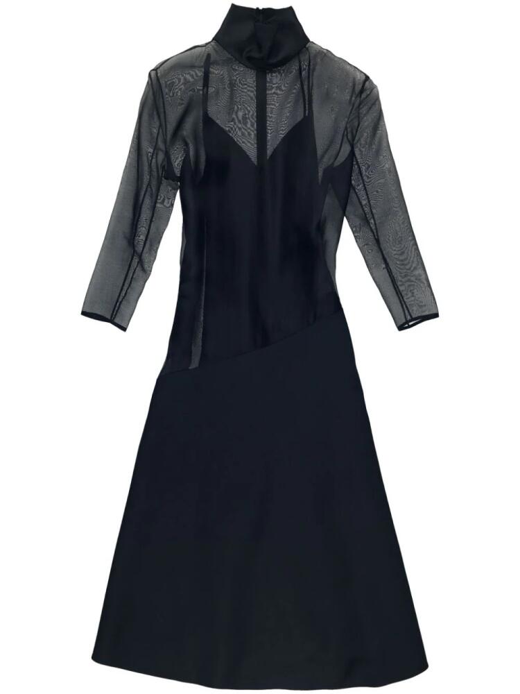 KHAITE Bellamy silk midi dress - Black Cover